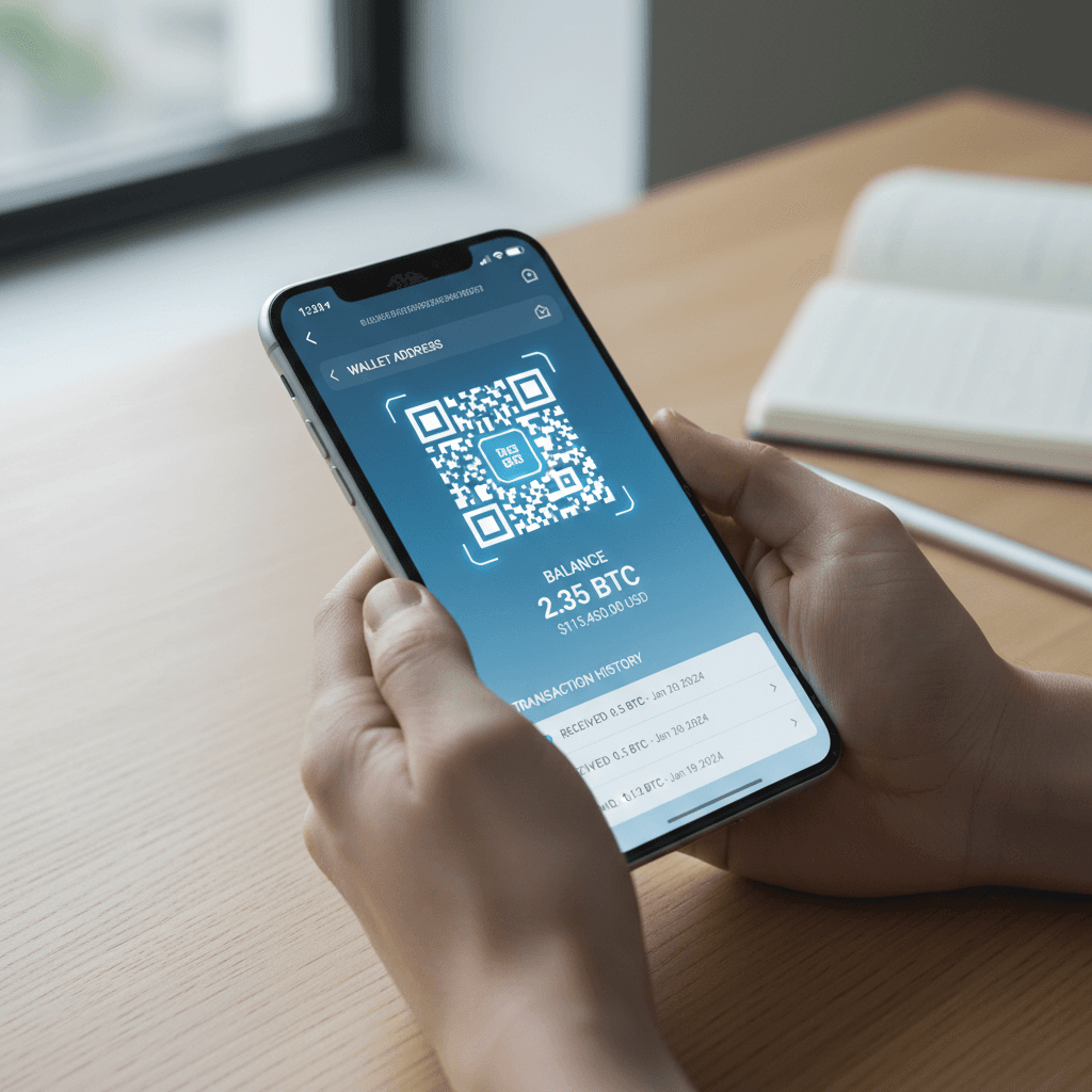 Interfaccia di pagamento in criptovalute su smartphone